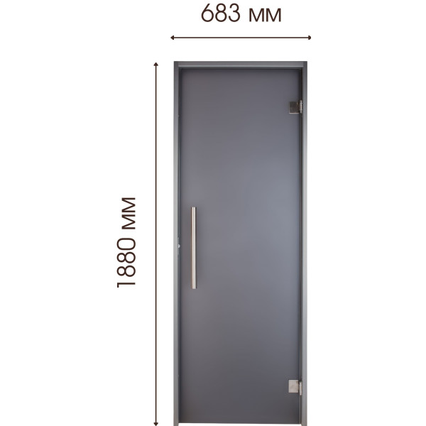 Двери для хамама Tesli Antalya Graphite Sateen 1900x700