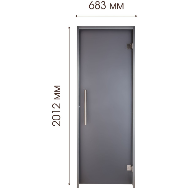 Двери для хамама Tesli Antalya Graphite 2000х700