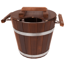 Запарник Tesli 20 л. из термодревесины и нержавеющей вставкой с крышкой
