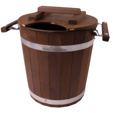 Запарник Tesli 20 л. из термодревесины и пластмассовой вставкой с крышкой