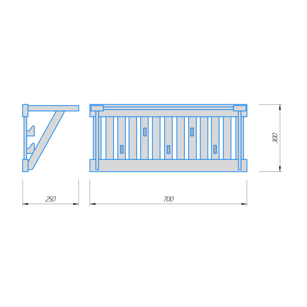 Вішалка Tesli 700х300х250